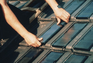 Photovoltaikziegel auf einem Pultdach Pultdach-3