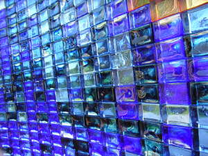 Blaue Glasbausteine