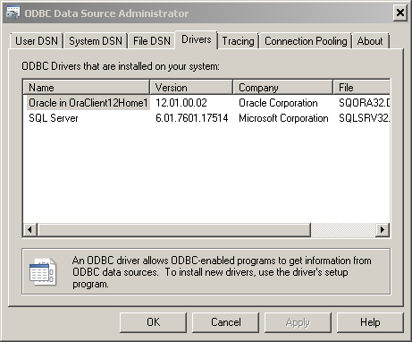 ODBC Data Source Administrator