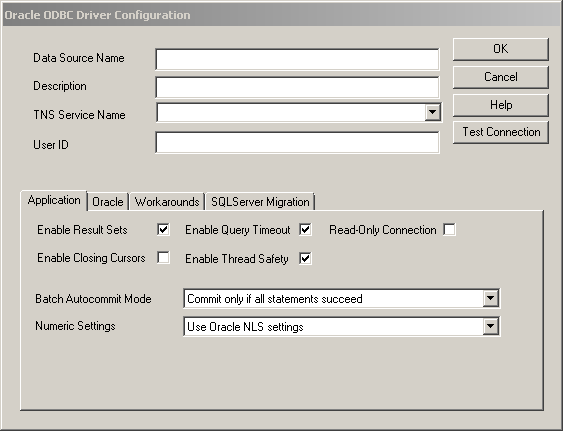 Oracle ODBC Driver Configuration