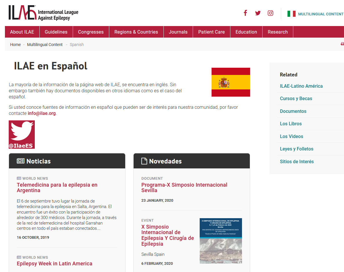 Nueva imagen de ILAE en Español • New look for ILAE en Español