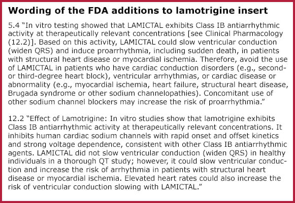 Wording of the FDA additions to lamotrigine insert