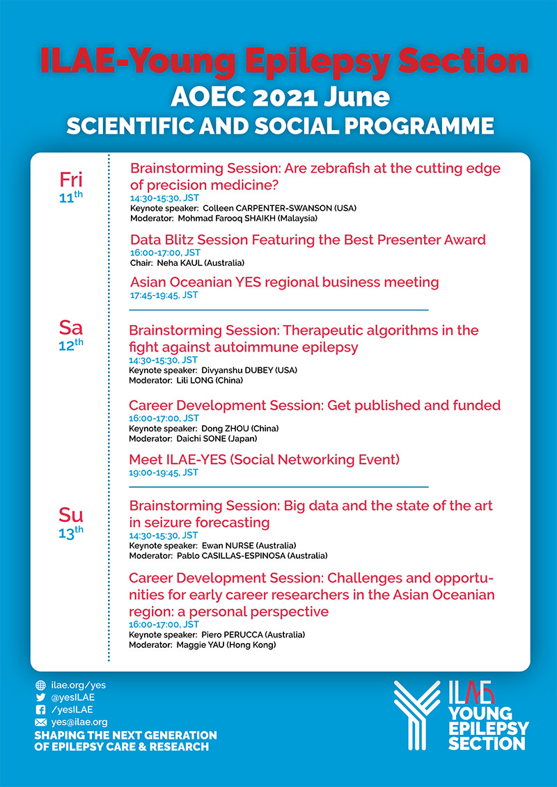 List of events during the 13th AOEC of particular interest to YES members