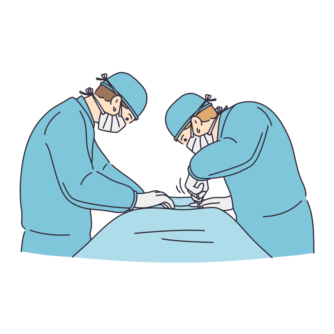 Graphic of two surgeons working