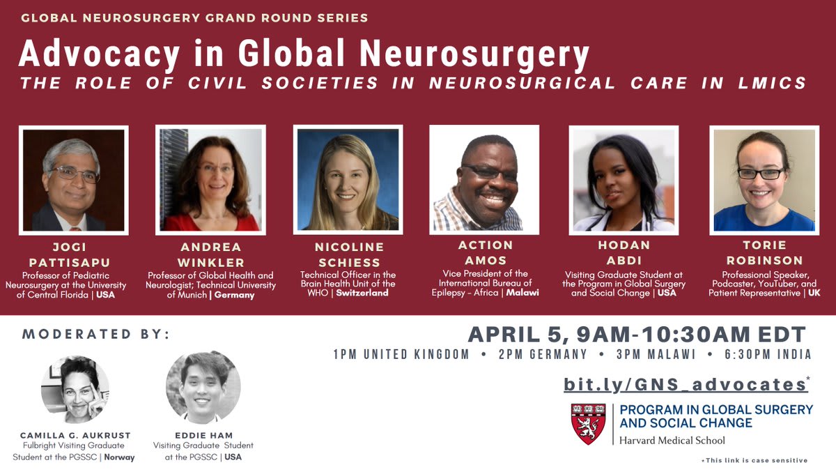 Global Neurosurgery Grand Round Series - Advocacy in Global Neurosurgury flyer