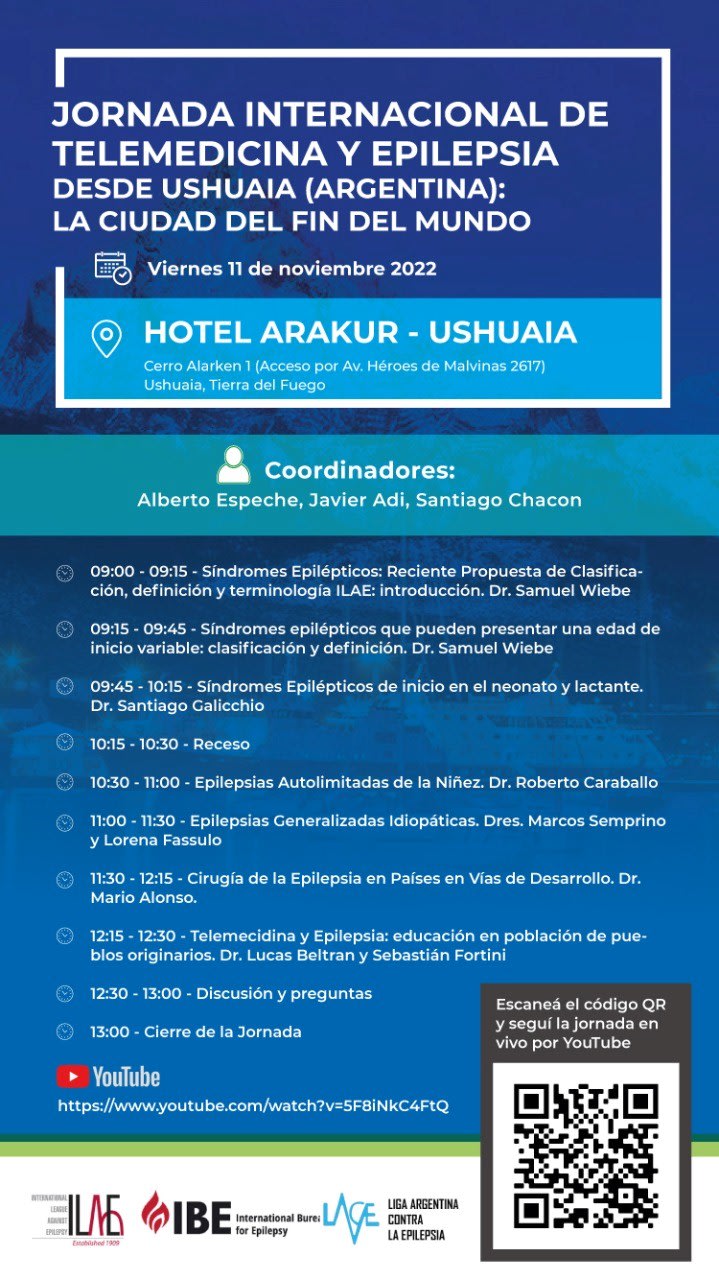 Jornada Internacional de Telemedicina y Epilepsia 11 Nov 2022 flyer