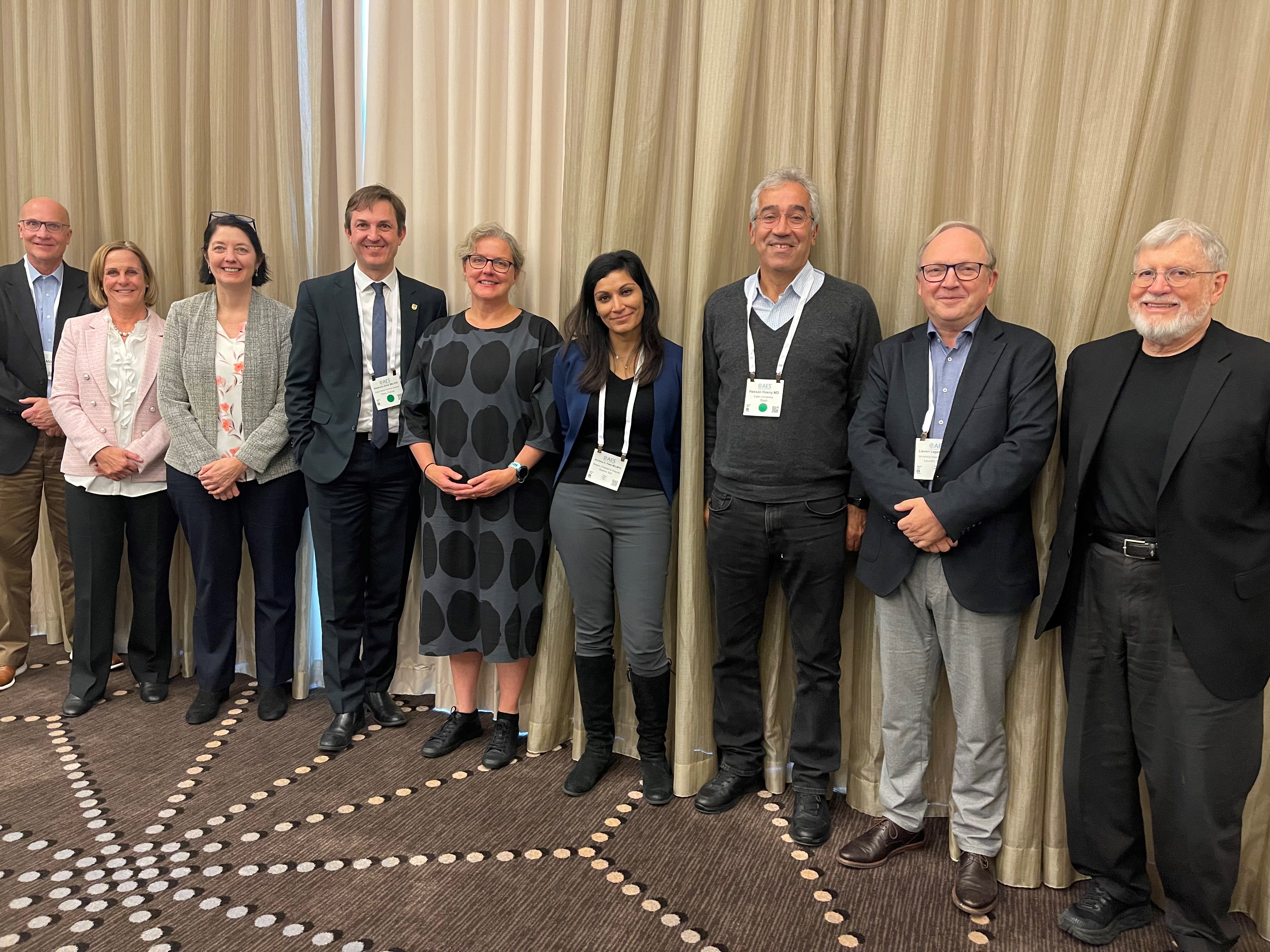 From left to right: Dennis Dlugos, Page Pennell, Kate Riney, Stephane Auvin, Anita Devlin, Archana Patel, Hasan S. Hosny, Lieven Lagae (chair) and Kimford Meador
Not pictured: Leonor I. Cabral-Lim, Tony Marson, Eugen Trinka and Samuel Wiebe (MC Liaison)