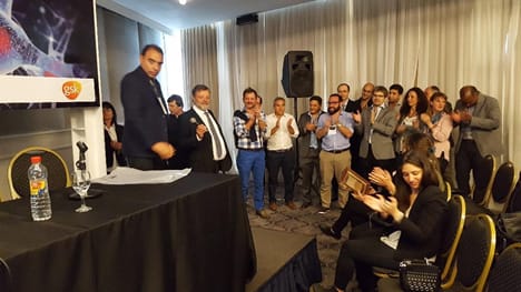 Homenaje al Dr. Ricardo Cersósimo a cargo del Presidente de la Liga en 2016, Dr. Santiago Galicchio