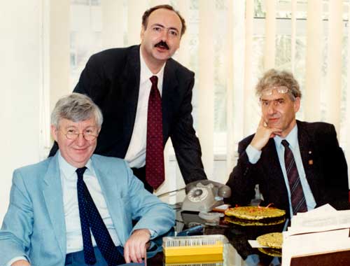 Edward Reynolds, Franco Pisani and Harry Meinardi meeting in Messina, Sicily, 1991