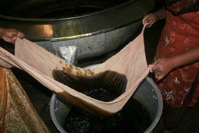 Making Ayurvedic medicinal oil.