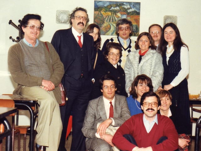 With Pr E. Fernandez Alvarez, Pr Nicole Pinsard, Italian, Spanish and French young doctors, 1984