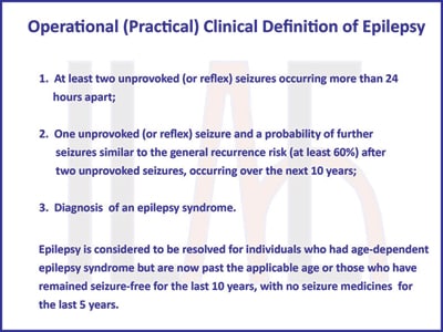 Operational (Practical) Clinical Definition of Epilepsy