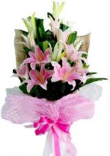 Pink And White Lilies Bouquet