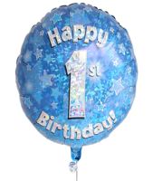 Blue 1st Birthday Balloon