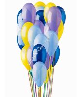 25 Blue,Lt Blue,Lavender & Yellow Latex Balloons
