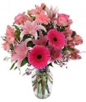 Pink Mixed Flower Vase