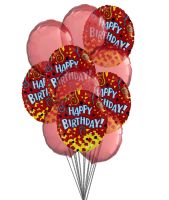 Happy birthday balloons with colour of love