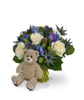 Boy bouquet standard + brown teddy