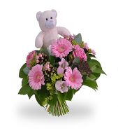 Girl bouquet standard with teddybear