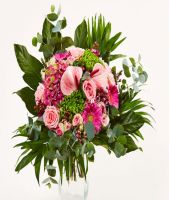 Low and close pink bouquet