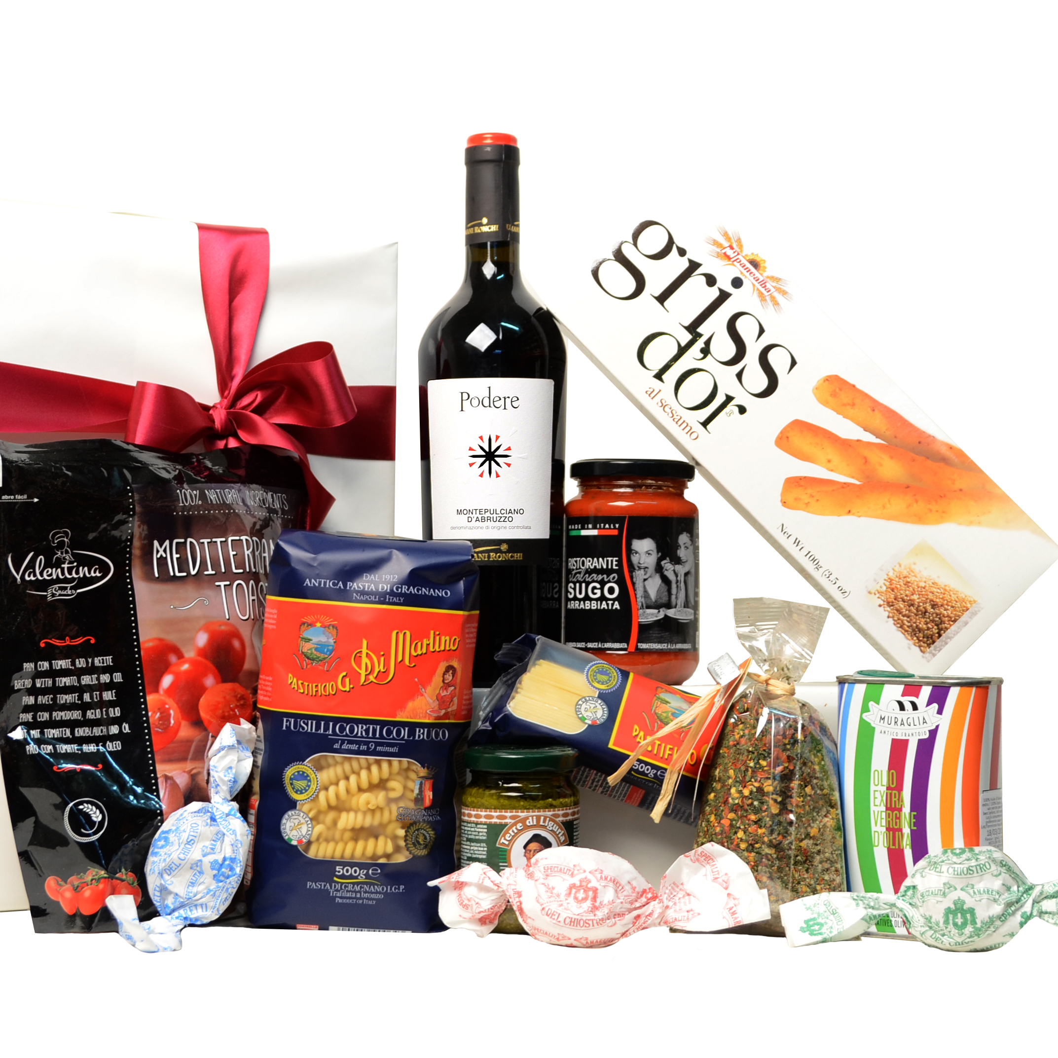 Italian deluxe gift package with Red Wine