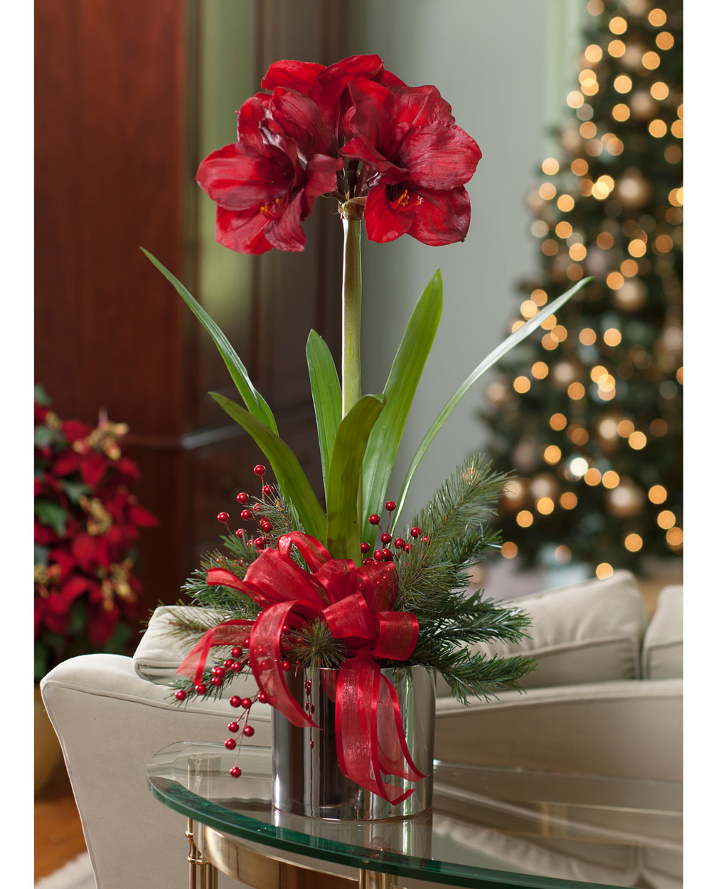 Amaryllis Silk Flower Arrangement