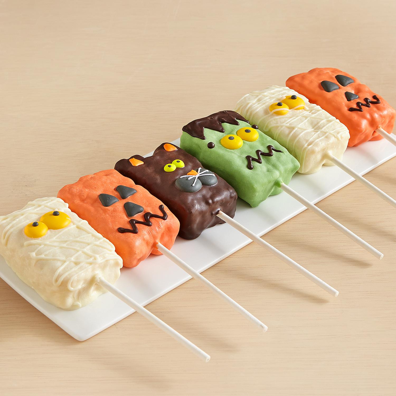 6 HandDecorated Halloween Crispy Treats