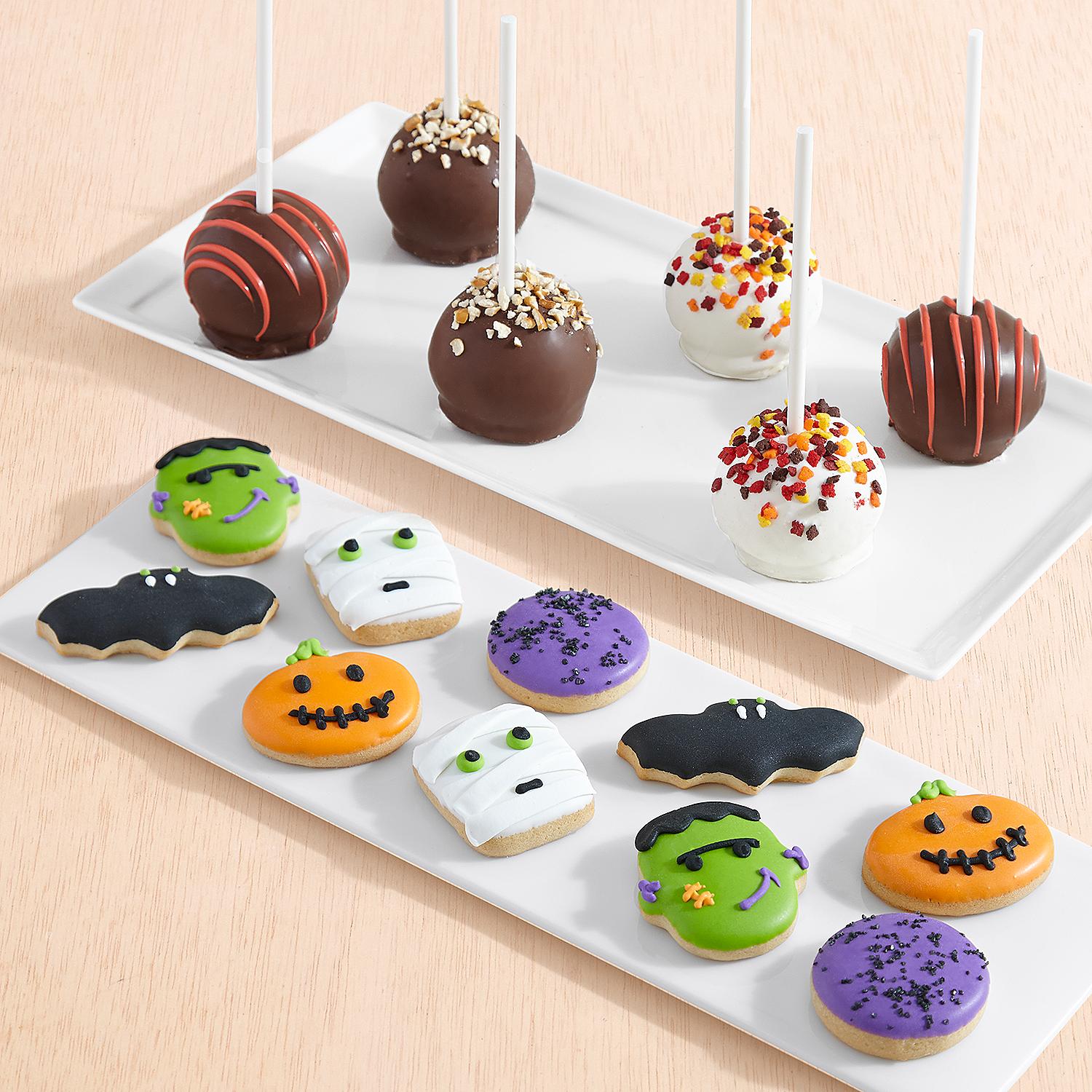 10 Halloween Mini Cookies and 6 Autumn Cake Pops