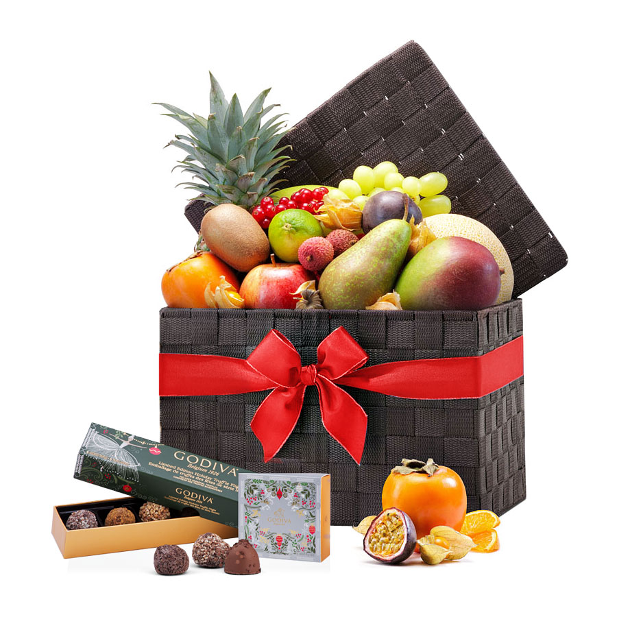 Exotic Godiva Christmas Fruit Hamper