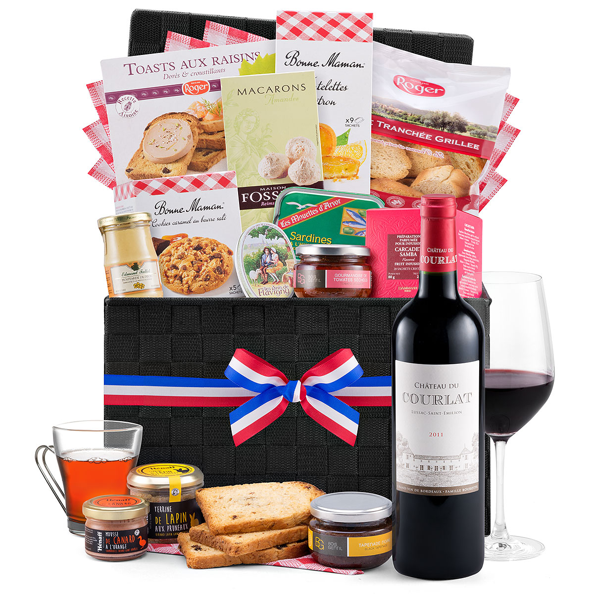 Luxurious Gourmet Hamper French Delights with Red Wine