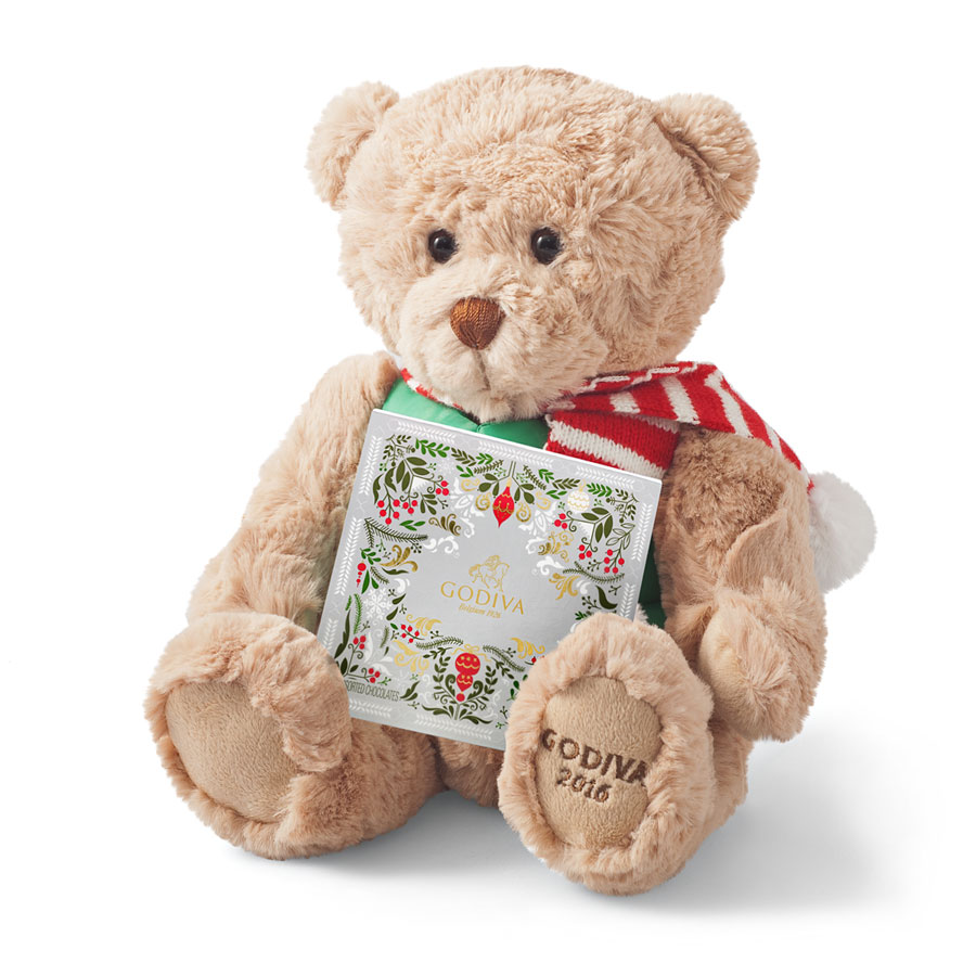 Godiva Adorable Christmas Teddy Bear with Chocolates