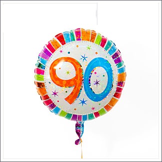 Birthday gift for 90 - Round Balloon colorful