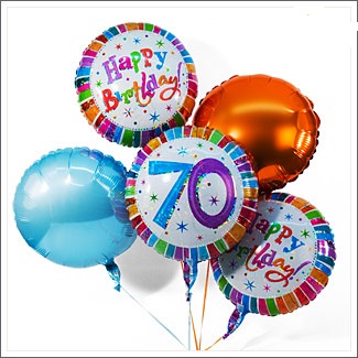 Birthday gift for 70 - balloon bouquet colorful XXL