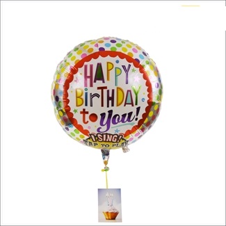 Happy Birthday Singing Balloon greeting card included