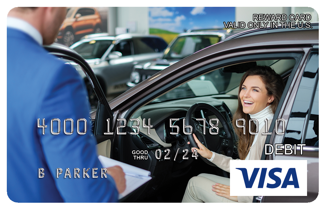 Auto Dealership Reloadable Visa Reward Cards