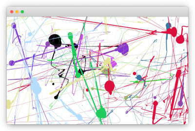 A screenshot of Jackson Pollock site with some author's art on it.