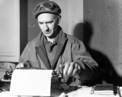 War correspondent Ernie Pyle during World War II