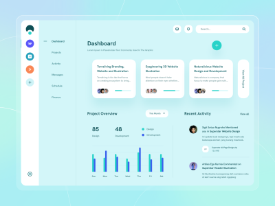 A simple one-layered dashboard