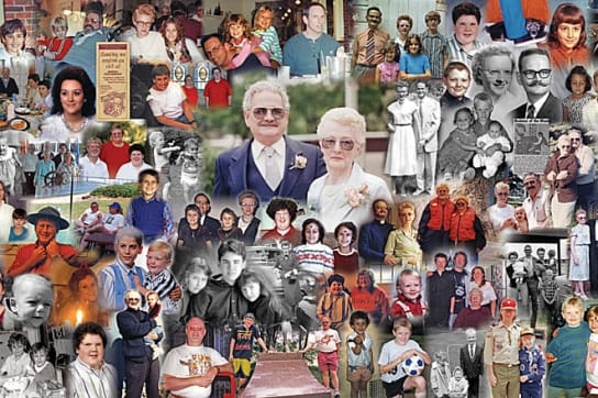 Personalized and unique 50th anniversary blended collage