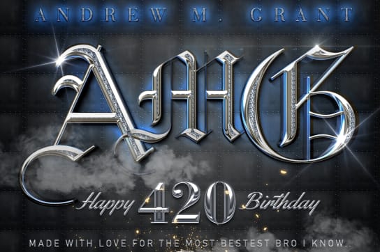 Birthday date monogram custom wall art in chrome AM for brother AMG 420