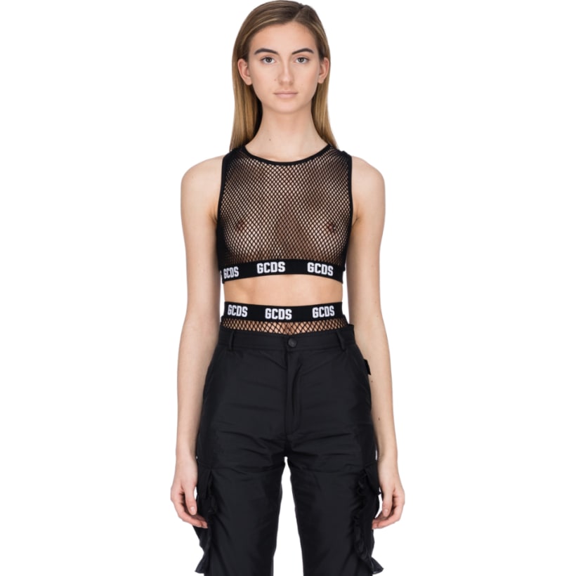 gcds fishnet crop top