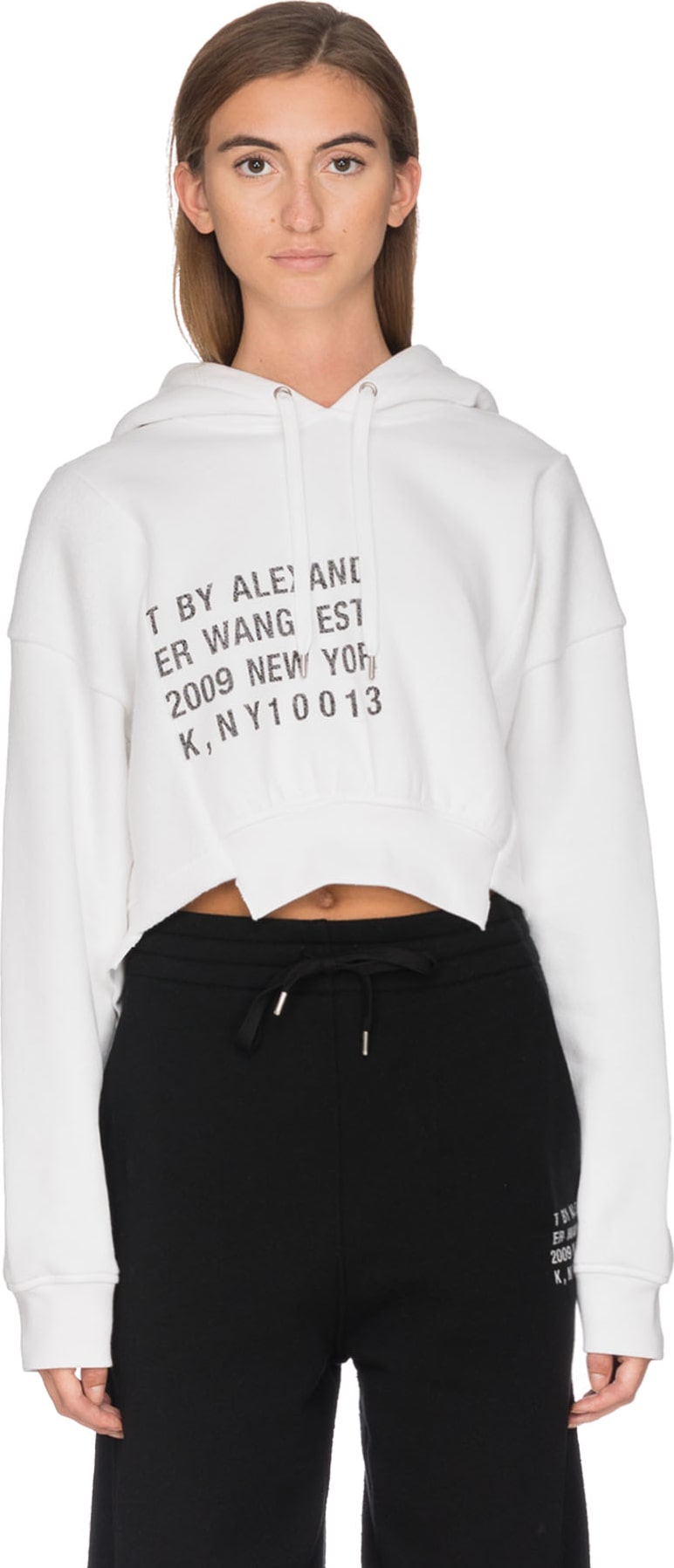 white cropped fleece