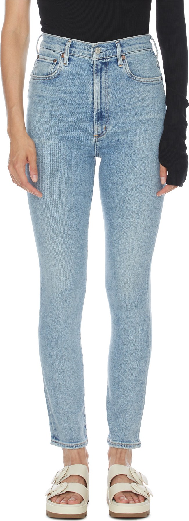 AGOLDE Pinch Waist Ultra High Rise Skinny Jeans influenceu