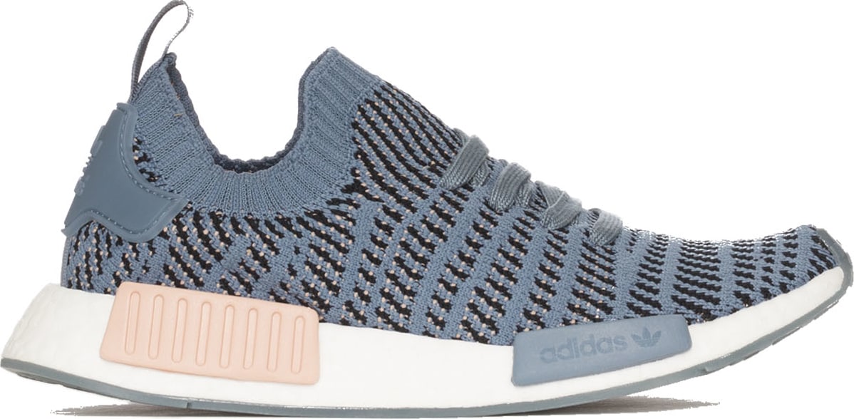 nmd r1 stlt primeknit steel and ash pearl