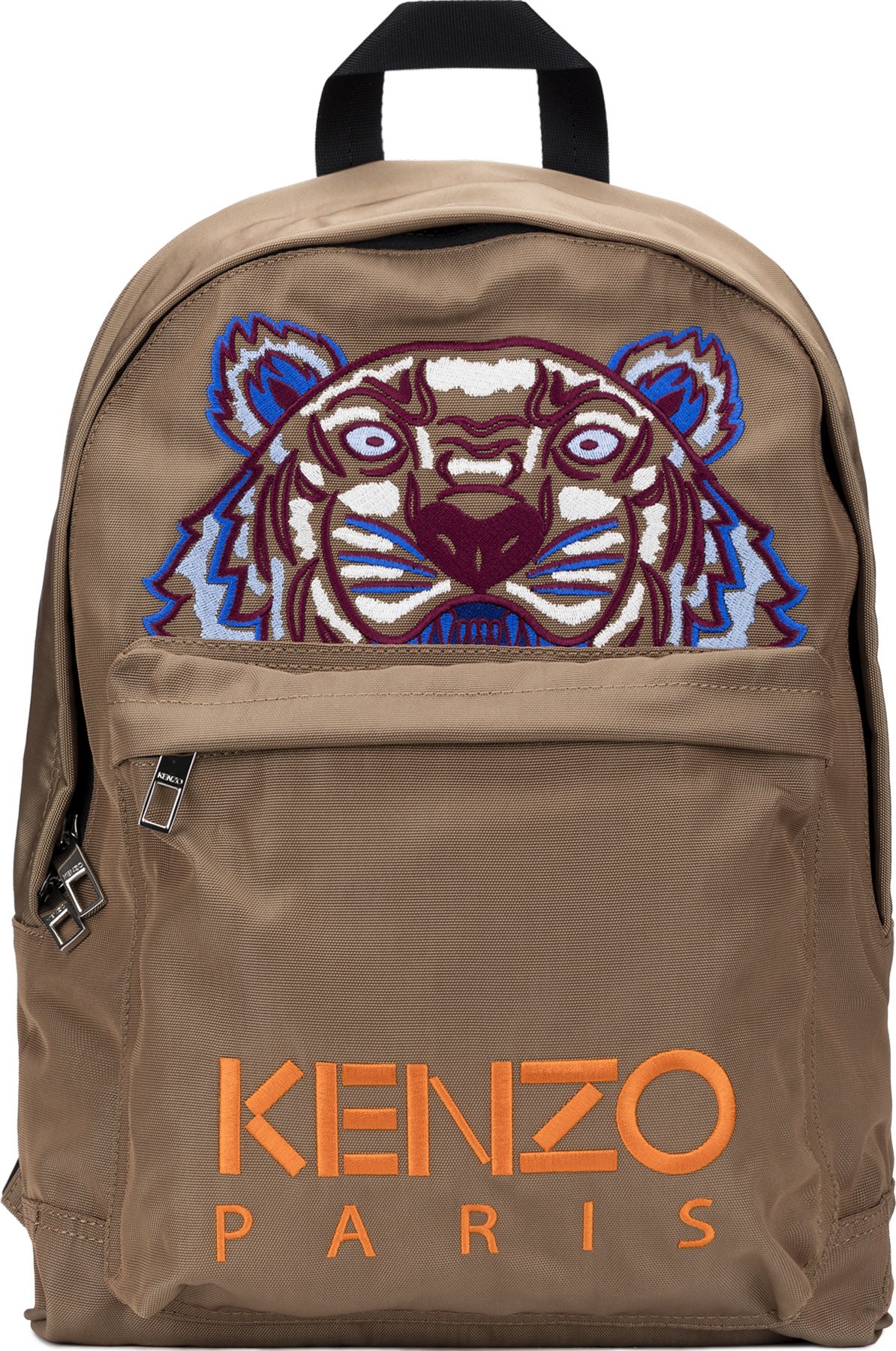 Kenzo Large Tiger Canvas Backpack Dark Camel influenceu