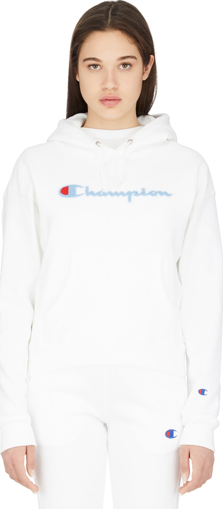 Champion Reverse Weave Chenille Script Logo Pullover Hoodie