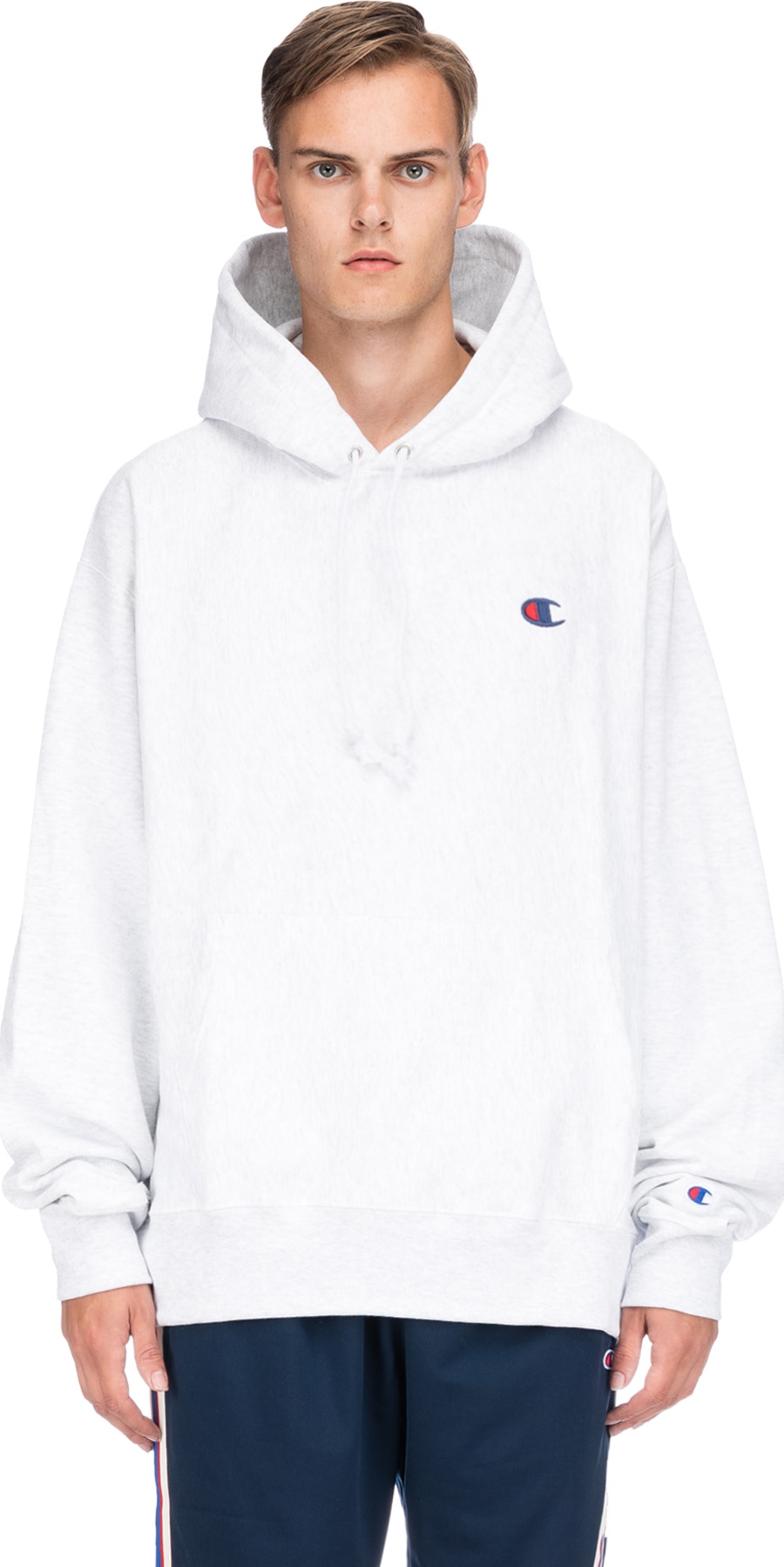 champion hoodie silver grey