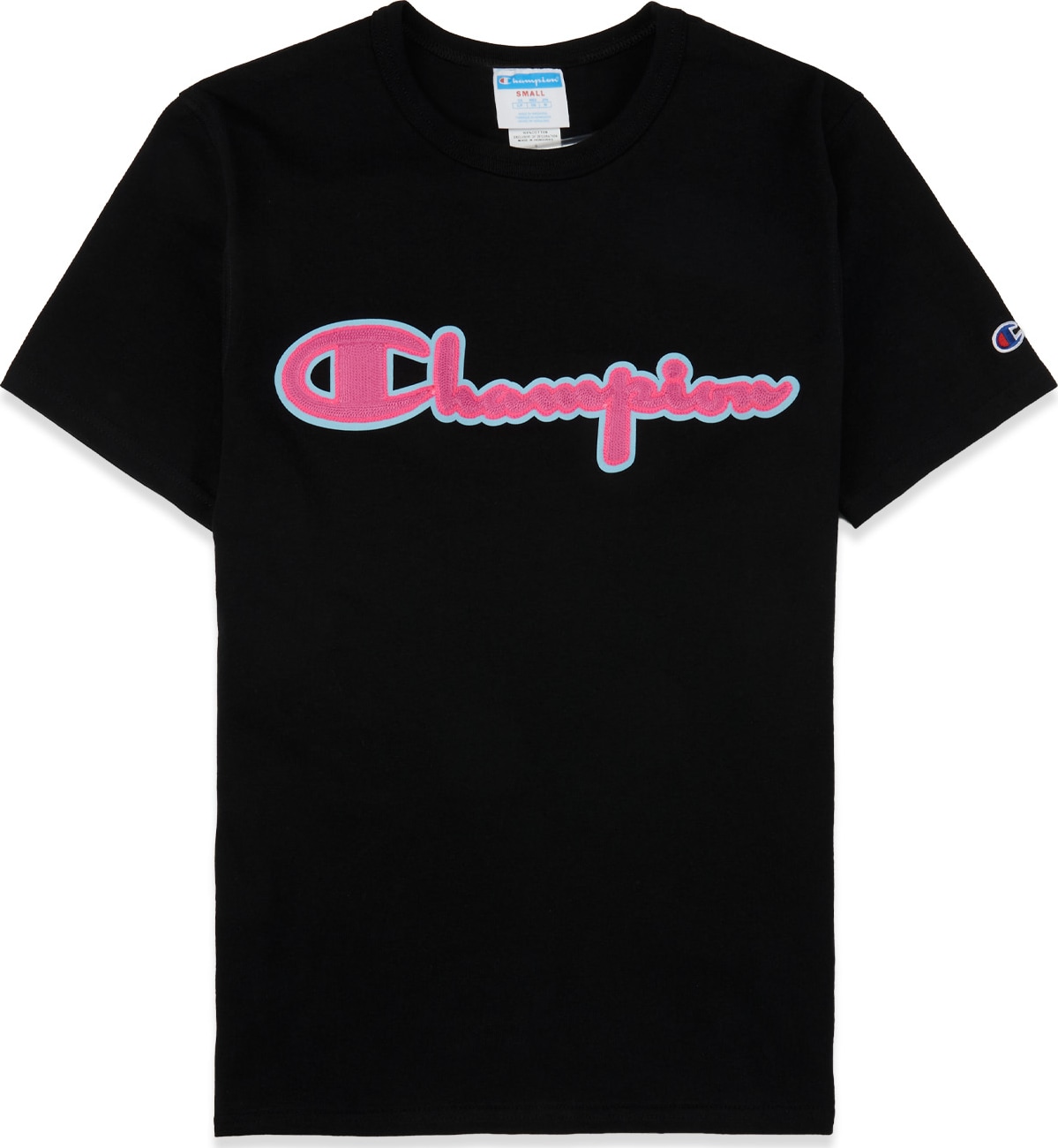 black and pink champion shirt