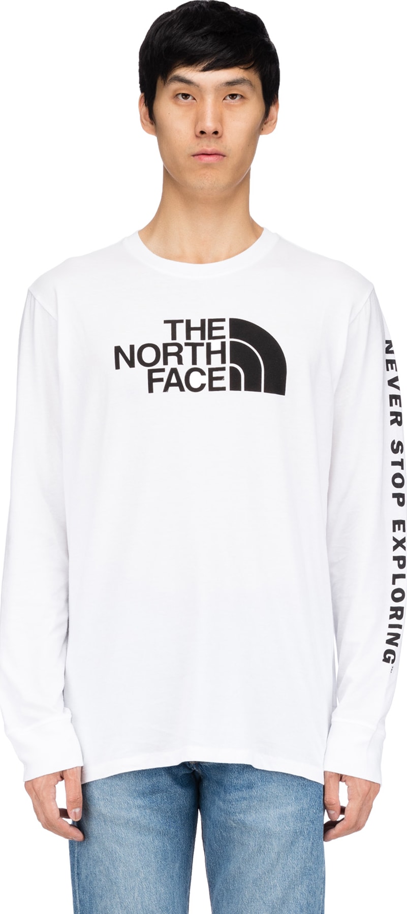 north face never stop exploring long sleeve t shirt