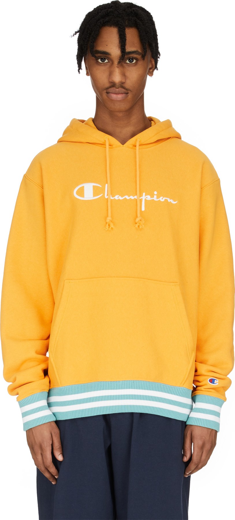 blue and orange champion hoodie